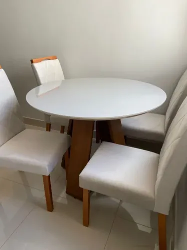 Mesa Jantar Celeste 4 lugares Redonda **nova na caixa**