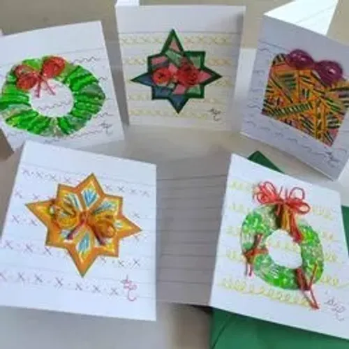 Kit com Cartões Natalinos Artesanais (Ref: P5)
