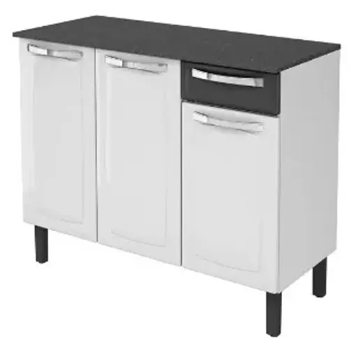 Promoção Balcão Em Aço Para Cozinha  Com 3 Portas E 1 Gaveta
