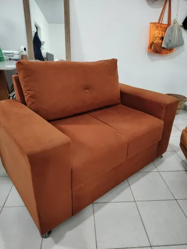 Sofá Ortofirme Romana Terracota 2 Lugares