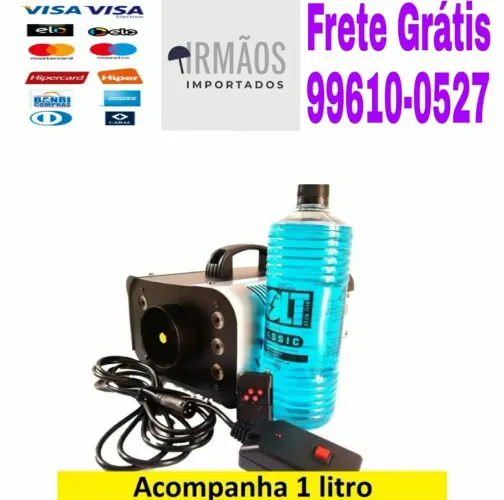 Máquina de Fumaça 1200w RGB +1 Litro de Fluído
