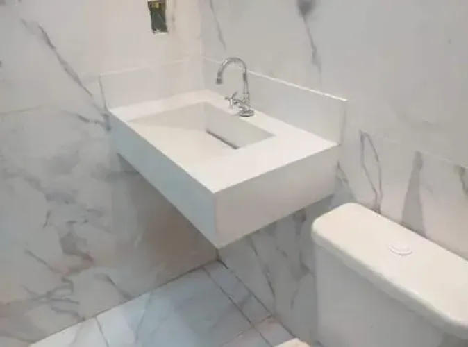 Pia pra  banheiro moderna em Porcelanato 