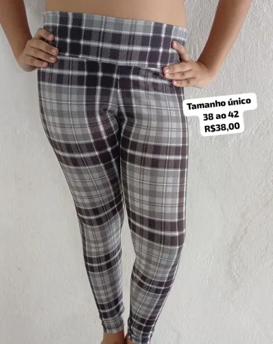 Calça Legging Xadrez Tamanho Único