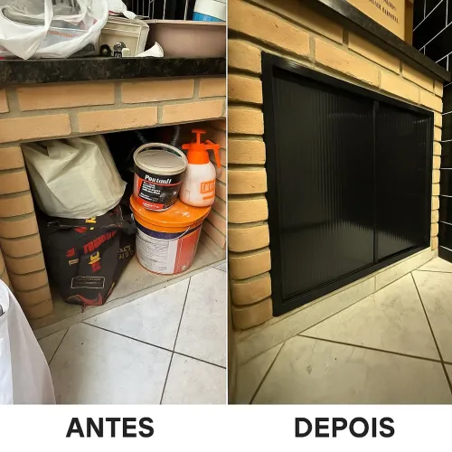 Reforma de área de churrasqueira - Antes e Depois