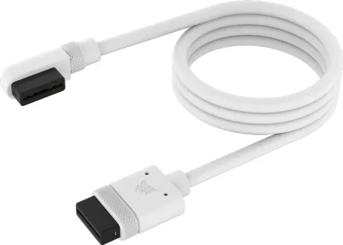 Cabo Corsair iCUE Link 600mm 60cm Slim Conector Reto/fino 90° Branco