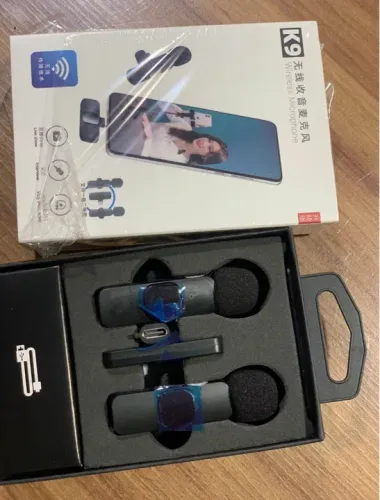 2 Microfones Lapela Sem Fio para Android e iPhone serve para os dois