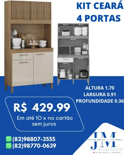 ARMÁRIO KIT CEARÁ 4 PORTAS