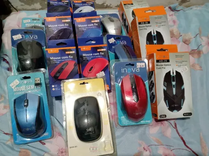 mouse com fio e sem fio preco imperdivel
