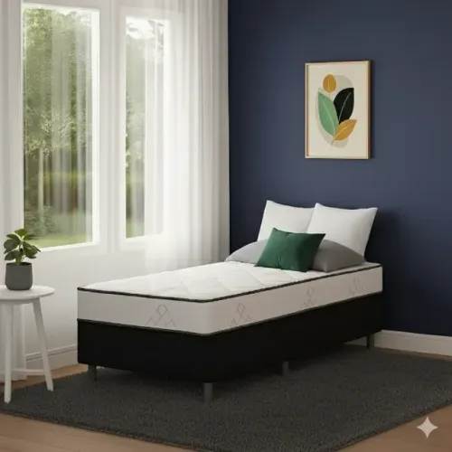 Cama acoplada solteiro em peça unica