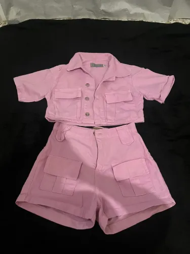 Conjunto Shorts e Jaqueta Fúcsia