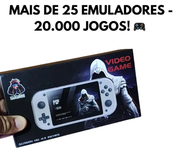 CONSOLE PORTÁTIL - MAIS DE 25 EMULADORES + MILHARES DE JOGOS!
