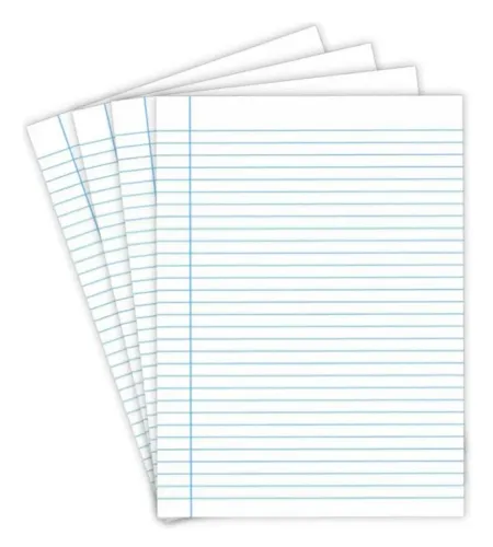 Kit com 15 Folhas de Papel Almaço com Pauta e Margem