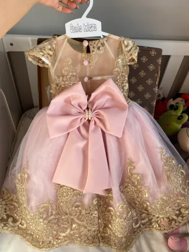 Vestido realeza 1º aninho acompanha tiara e sapato de brinde 