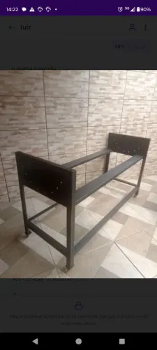 Mesa de metal para bancada