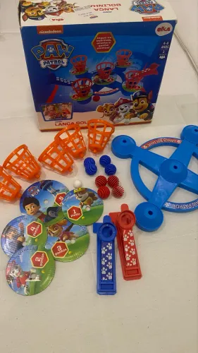Jogo infantil lança bolinha da patrulha canina, de 4-8 anos, completo.