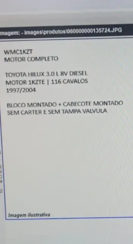 Motor para Toyota Hilux 3.0 (Novo)