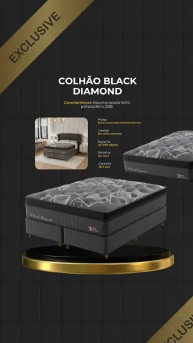 Colchão Solar Black Diamond   * Molas Ensacadas Individualmente (171,03 Molas/m², Bitola 2