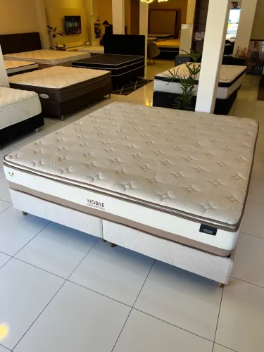 Cama Box King Size Ottore Nobile Fibra Natural última peça Mostruário - ENTREGAMOS 