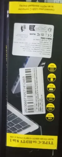 Adaptador Hub USB Tipo C para Macbook, Notebook, 8 em 1