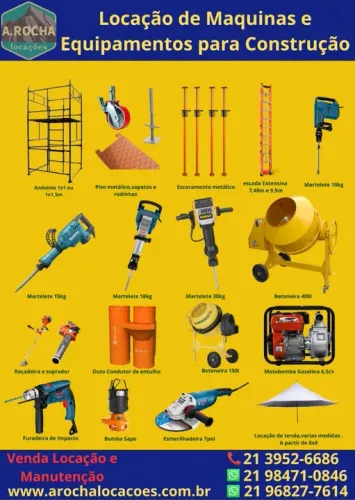 Locação de Máquinas e Equipamentos Para Construção
