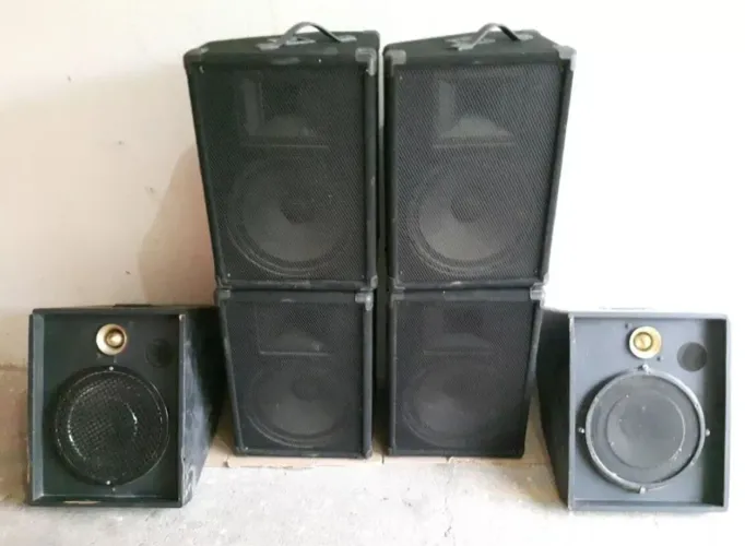 CONJUNTO DE 6 CAIXAS ACUSTICA RETORNO CRATE IMPORTADA DOS ESTADOS UNIDOS