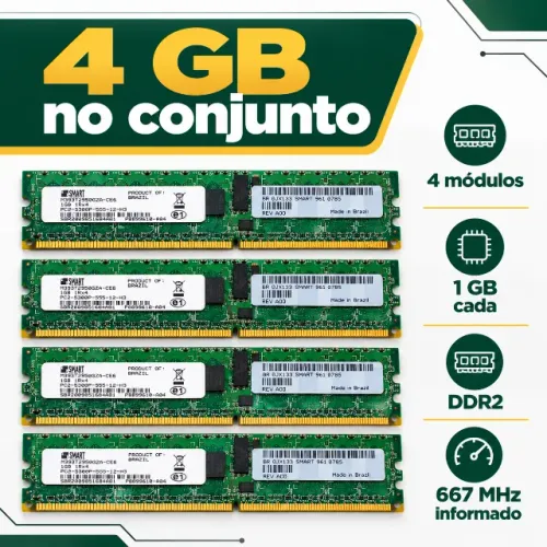 Memória RAM Smart DDR2 1GB PC2-5300
