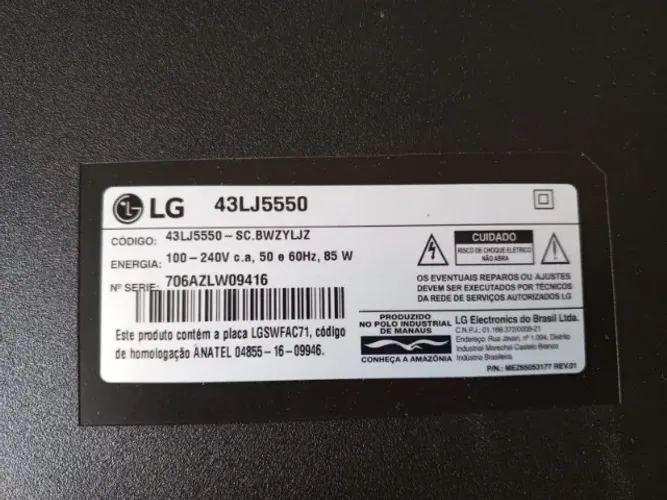 TV LG PARA RETIRADA DE PEÇAS