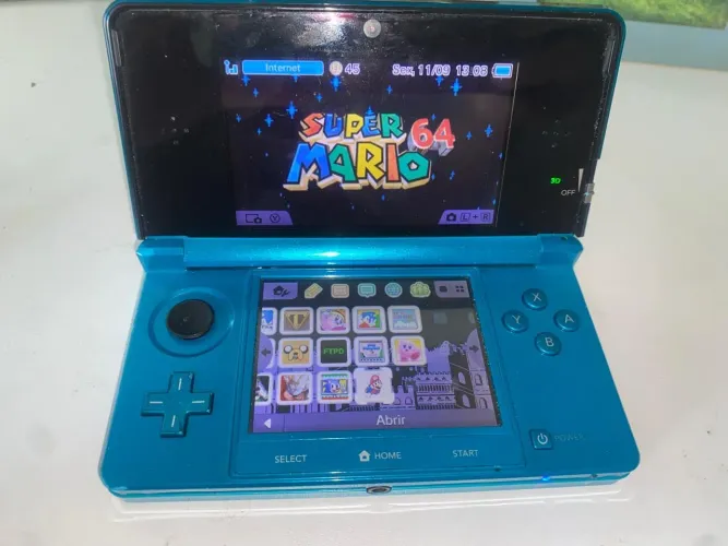 NINTENDO 3DS OLD EDIÇÃO AQUA BLUE (obs: 3 meses de uso / leia a descrição)