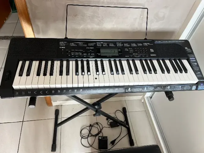 Teclado Casio CTK-3500 + Pedal Sustain + Tripé | Completo e Conservadíssimo