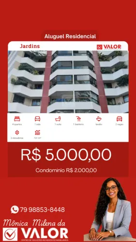 Apartamento para locação no Gilberto Vila Nova, JARDINS, Aracaju, SE