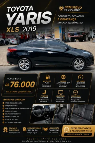 Toyota Yaris XLS Sedan 1.5 Flex 16V 4P Aut. 2019