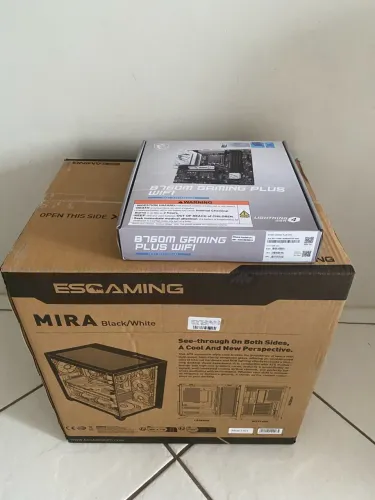 combo placa mãe msi b760m gaming wifi - 14*/13*/12*  + gabinete aquario + 9 coolers argb