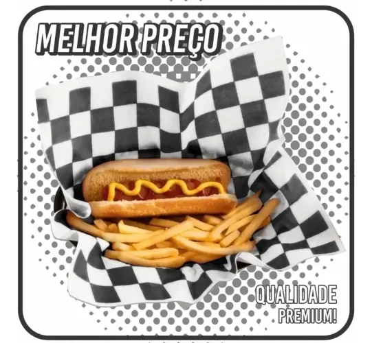 Papel Acoplado - Quadriculado Preto Xadrez - (500 Unidades)