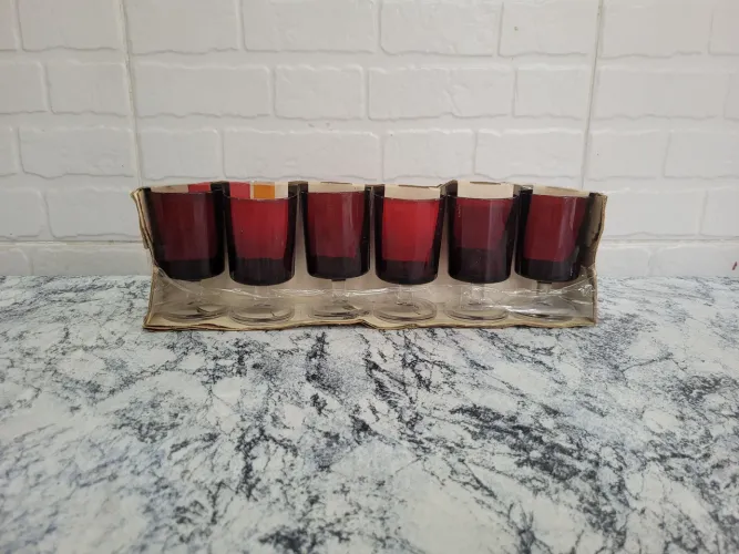 Taças Vintage Luminarc Suède Rubi água e vinho tinto N°4 - Na Caixa Original