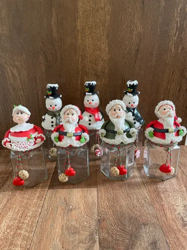 Enfeite de Natal - Vidrinhos em Biscuit 