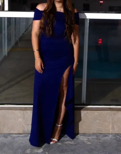 Vestido longo Tomara que Caia Azul-Marinho