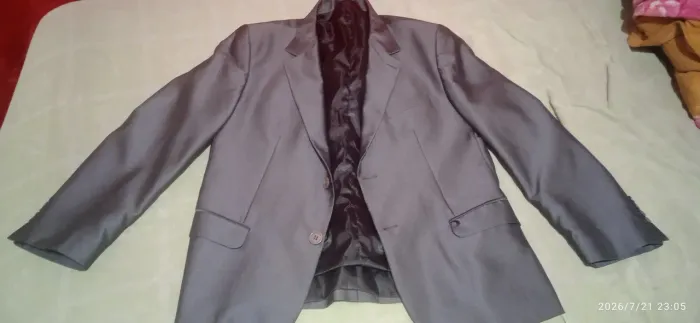 paletó blazer prateado