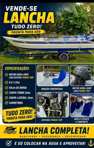 Vendo lancha Zero x Zero toda completa 