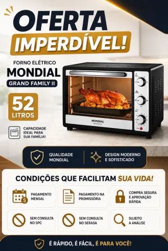 Na Promissória Forno Eletrico 52L Mondial