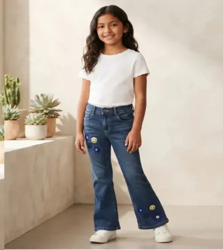 Calça Jeans Infantil Menina Original Gymboree  Bordada Tam.7