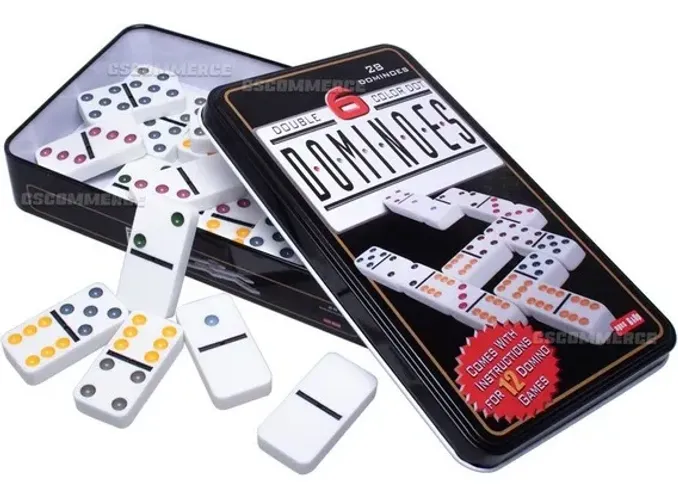 Domino Colorido Osso Lata 5010f 4,7x4.0cmx10mm