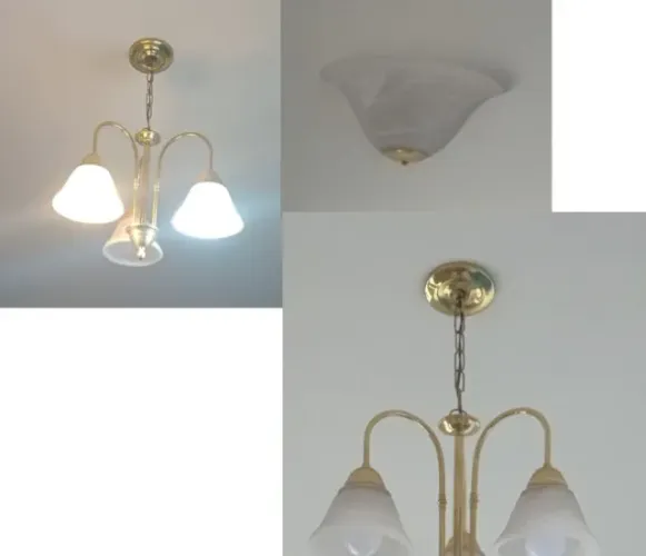 1 lustre e 2 arandelas da Metaldomato