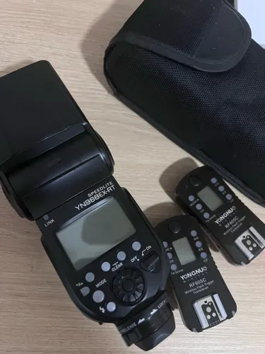 Flash e rádio flash yongnuo
