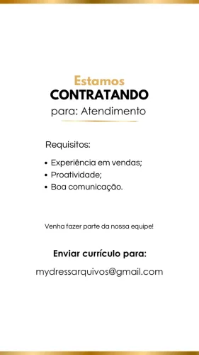 Vaga para atendente - loja feminina 