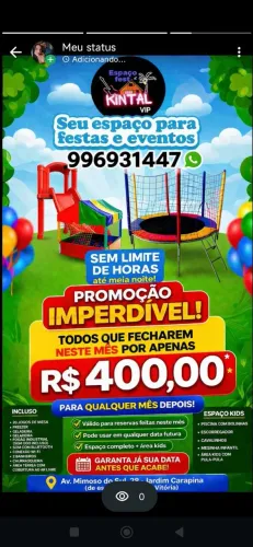 Aluguel espaço festas