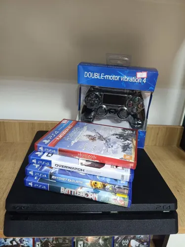 Ps4 slim 1tb combo perfeito 1 controle + jogos