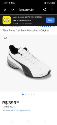 Tênis PUMA ZERO NA CAIXA
