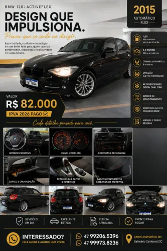 BMW 120I A Sport 2.0 Activeflex 16V Aut. 2015