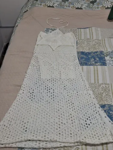 Vestido branco de trico