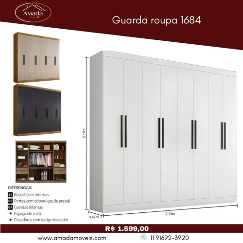 Guarda roupa 1684 - à pronta entrega